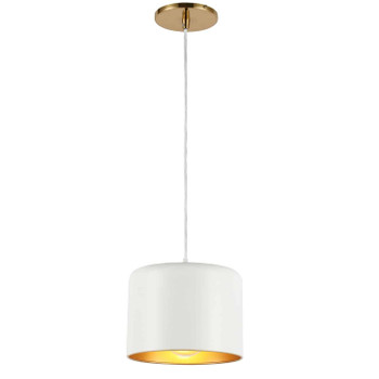 Dainolite 1lt Incand Pendant,  Agb W/ Mw&gld Shade - EMI-81P-AGB-MW