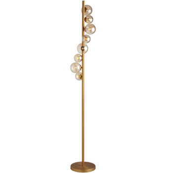 Dainolite 8lt Halogen Floor Lamp Vb W/ Champagne Glass - GLA-638F-VB