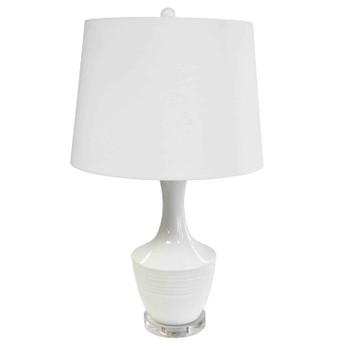 Dainolite 1lt Incandescent Table Lamp, Wh W/ Wh Shade - GOL-271T-WH