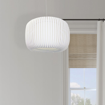 Dainolite 1lt Pendant Slit Shade Linda White White - MIA-181P-195F