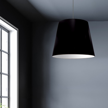 Dainolite 1lt Oversized Drum Pendant Large Black Shade - OD-L-797