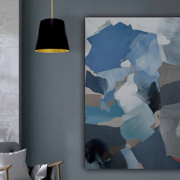 Dainolite 1lt Oversized Drum Pendant Small, Bk/gld Shade - ODR-S-698