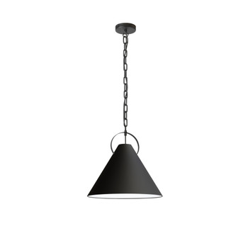 Dainolite 1lt Incand Pendant, Mb W/ Bk Shade - PCN-161P-MB-797