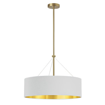 Dainolite 4lt Incand Chandelier, Agb W/ Wh/gld Shade - PLV-224C-AGB-692