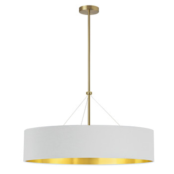 Dainolite 4lt Incand Chandelier, Agb W/ Wh/gld Shade - PLV-304C-AGB-692