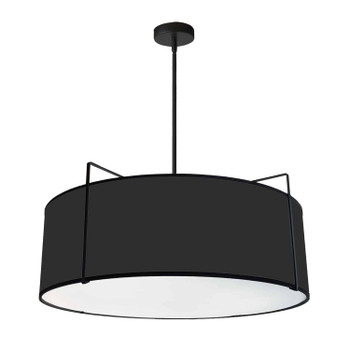 Dainolite 4lt Drum Pendant Bk Shade W/790diff - TRA-244P-BK