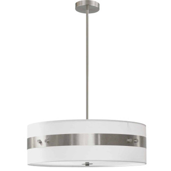 Dainolite 4lt Incandescent Pendant S Chrome W/white Shade - WIL-224P-SC-WH