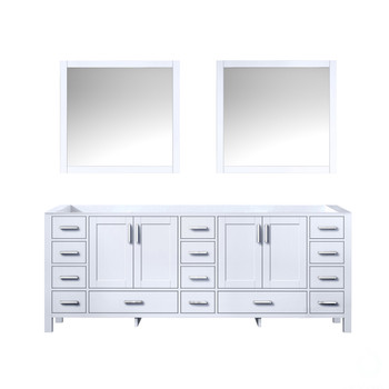 Jacques 84" White Double Vanity, No Top And 34" Mirrors