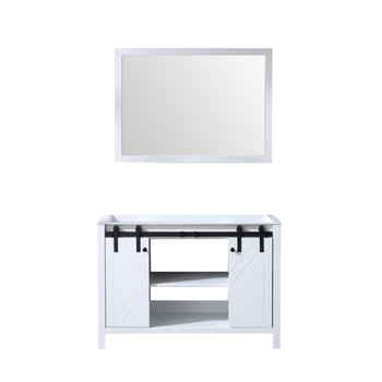 Marsyas 48" White Single Vanity, No Top And 44" Mirror