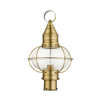 Livex Lighting 1 Lt Antique Brass Outdoor Post Top Lantern - 26905-01