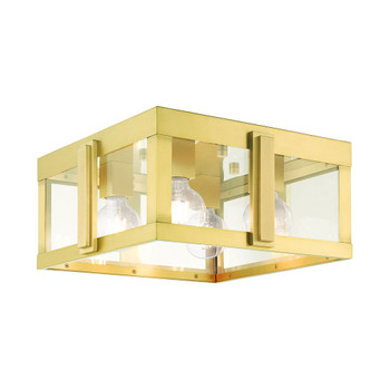 Livex Lighting 4 Lt Natural Brass Outdoor Flush Mount - 27723-08