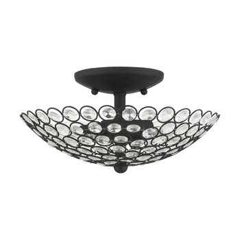 Livex Lighting 2 Lt Black Semi Flush - 40441-04