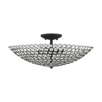 Livex Lighting 4 Lt Black Semi Flush - 40447-04