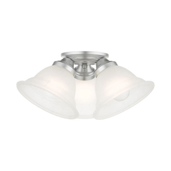 Livex Lighting 3 Lt Painted Satin Nickel Flush Mount - 40727-81