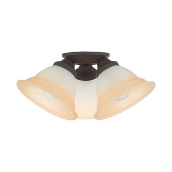 Livex Lighting 3 Lt Bronze Flush Mount - 40729-07