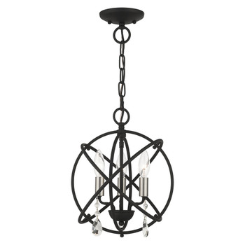 Livex Lighting 3 Lt Black Convertible Chandelier / Semi Flush - 40903-04