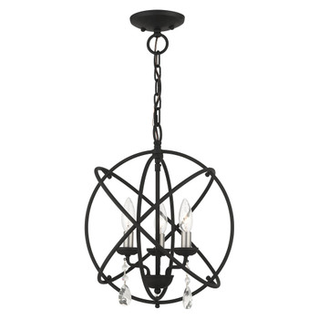 Livex Lighting 3 Lt Black Convertible Chandelier / Semi Flush - 40904-04