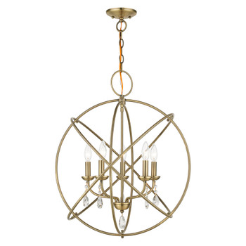 Livex Lighting 5 Lt Antique Brass Chandelier - 40905-01