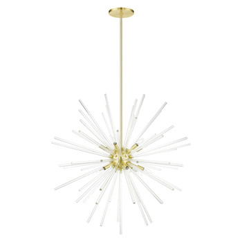 Livex Lighting 12 Lt Satin Brass  Foyer Pendant Chandelier - 41259-12