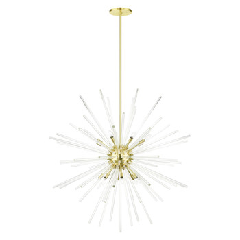 Livex Lighting 16 Lt Satin Brass  Foyer Pendant Chandelier - 41260-12