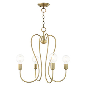 Livex Lighting 4 Lt Antique Brass Chandelier - 41364-01