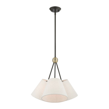 Livex Lighting 3 Lt Bronze Shaded Chandelier - 41383-07