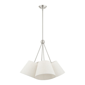 Livex Lighting 4 Lt Brushed Nickel Shaded Chandelier - 41384-91