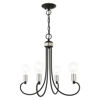 Livex Lighting 4 Lt Black Chandelier - 42924-04