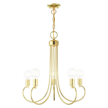 Livex Lighting 5 Lt Polished Brass Chandelier - 42925-02