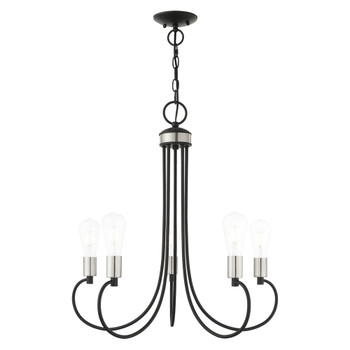 Livex Lighting 5 Lt Black Chandelier - 42925-04