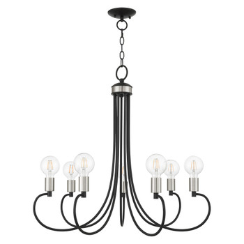 Livex Lighting 7 Lt Black Chandelier - 42927-04