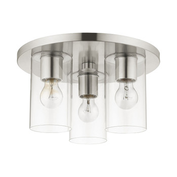 Livex Lighting 3 Lt Brushed Nickel Flush Mount - 45472-91