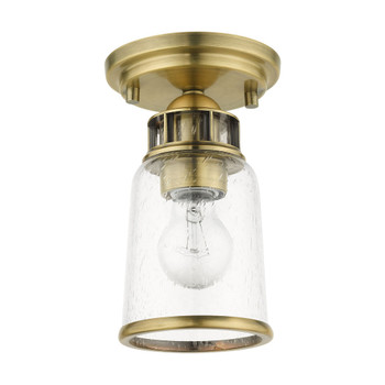 Livex Lighting 1 Lt Antique Brass Flush Mount - 45501-01
