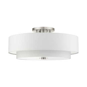 Livex Lighting 6 Lt Brushed Nickel Semi Flush - 45799-91