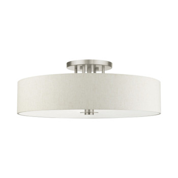 Livex Lighting 6 Lt Brushed Nickel Semi Flush - 45848-91