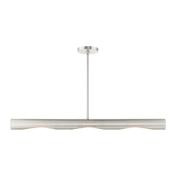 Livex Lighting 3 Lt Brushed Nickel Linear Chandelier - 45897-91