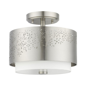 Livex Lighting 2 Lt Brushed Nickel Semi Flush - 46267-91