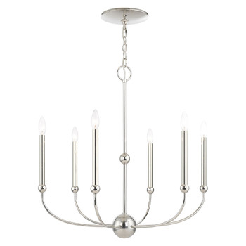 Livex Lighting 6 Lt Polished Nickel Chandelier - 46316-35