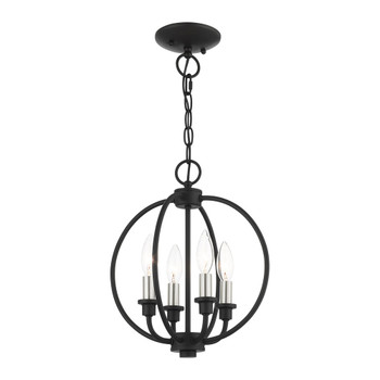 Livex Lighting 4 Lt Black Chandelier - 4664-04