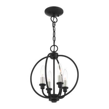 Livex Lighting 4 Lt Black Chandelier - 4664-04