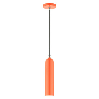 Livex Lighting 1 Lt Shiny Orange Pendant - 46751-77