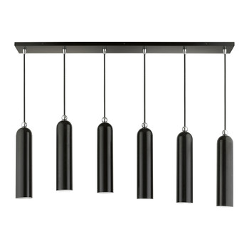 Livex Lighting 6 Lt Shiny Black Linear Pendant - 46757-68