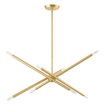 Livex Lighting 8 Lt Satin Brass Linear Chandelier - 46778-12