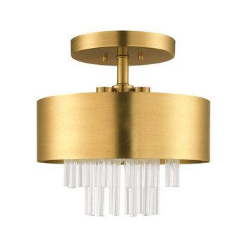 Livex Lighting 3 Lt Natural Brass Ceiling Mount - 48872-08