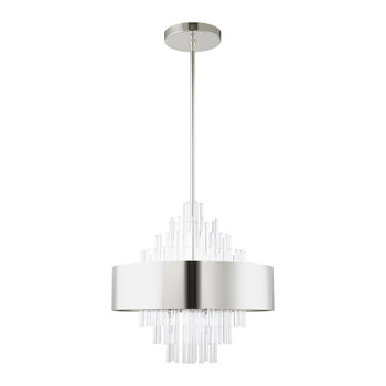 Livex Lighting 8 Lt Polished Nickel Pendant Chandelier - 48874-35