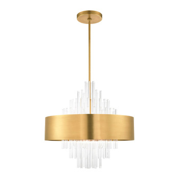 Livex Lighting 10 Lt Natural Brass Pendant Chandelier - 48876-08