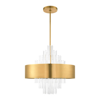 Livex Lighting 10 Lt Natural Brass Pendant Chandelier - 48876-08