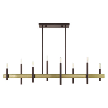 Livex Lighting 8 Lt Bronze Linear Chandelier - 49338-07