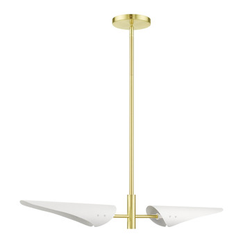 Livex Lighting 2 Lt Satin Brass Linear Chandelier - 49492-12