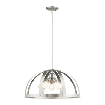 Livex Lighting 5 Lt Brushed Nickel Pendant Chandelier - 49645-91